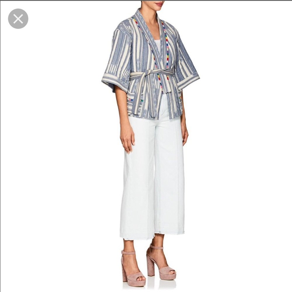 Warm Weekend Folkloric-Print Cotton Kimono Jacket